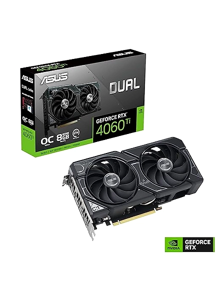 ASUS Dual GeForce RTX™ 4060 Ti OC Edition 8GB GDDR6 (PCIe 4.0, 8GB GDDR6, DLSS 3, HDMI 2.1, DisplayPort 1.4a, Axial-tech Fan Design, 0dB Technology, and More)-B0C42GBMNZ