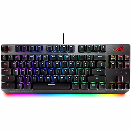 asus rgb mechanical gaming keyboard - rog strix scope tkl | cherry mx red switches | 2x wider ctrl key for fps precision | gaming keyboard for pc, usb