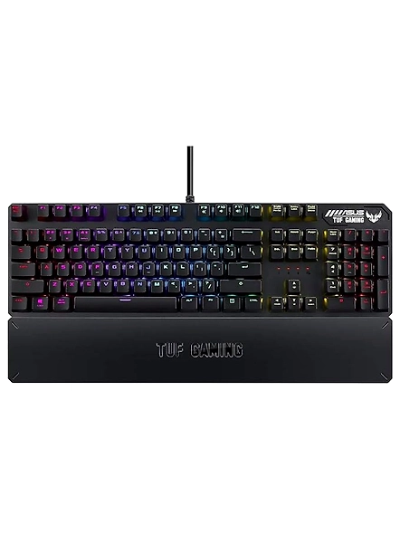 ASUS TUF K3 USB Highly Durable Mechanical Gaming Keyboard for PC, Programmable Onboard Memory, Dedicated Media Controls, Aura Sync RGB Lighting, Detachable Magnetic Wrist Rest (Black)-B08GL5Z96T