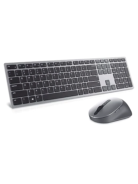 Dell Premier Multi-Device Wireless Keyboard and Mouse Set KM7321W with Dual Mode RF 2.4 GHz and Bluetooth 5.0 Connectivity (Grey)-B098DW61GL