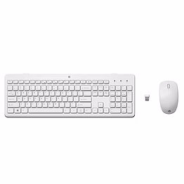hp 230 wireless keyboard and mouse combo, 2.4ghz usb dongle, 1600 dpi, windows pc compatible, full-size keyboard with numeric pad, 12 function keys, 1-year warranty, 0.56 kg, white, 3l1f0aa