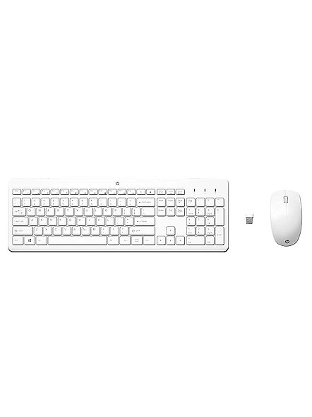 HP 230 Wireless Keyboard and Mouse Combo, 2.4GHz USB dongle, 1600 dpi, Windows PC Compatible, Full-Size Keyboard with Numeric pad, 12 Function Keys, 1-Year Warranty, 0.56 kg, White, 3L1F0AA-B09961VX4W