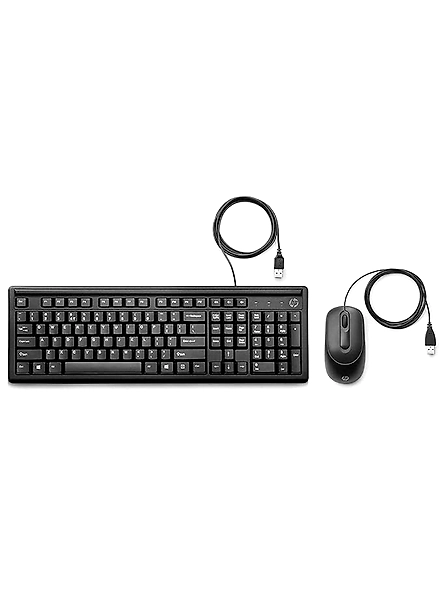 HP Wired Keyboard and Mouse 160, Numeric Keypad , Full Range of 109 Keys (Includes 12 Function Keys and 3 Hotkeys) ,LED Indicators,1000 Dpi Optical Sensor, Adjutsable Height,Black (6HD76AA)-B07RX8KFNR