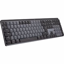 logitech mx mechanical wireless illuminated performance keyboard, featuring linear switches, backlit keys, bluetooth, usb-c, and compatibility with macos, windows, linux, ios, and android.
