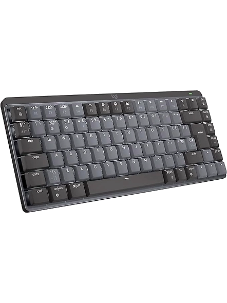 Logitech MX Mechanical Mini Wireless Illuminated Keyboard, featuring linear switches, backlit keys, Bluetooth, USB-C, and compatibility with macOS, Windows, Linux, iOS, and Android.-B0B39G23CW