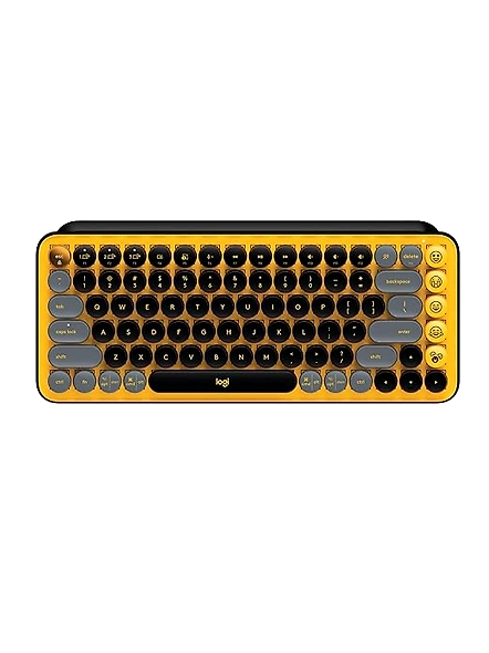 Logitech Pop Keys Mechanical Wireless Keyboard in Blast, featuring customizable emoji keys, durable compact design, Bluetooth or USB connectivity, multi-device support, and OS compatibility.-B09JNH6G77