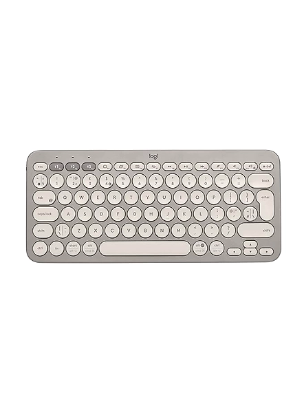 Logitech K380. This slim Bluetooth keyboard connects to 3 devices and boasts a 2-year battery, ideal for Windows, Mac, Chrome OS, Android, iPadOS, sandy Logitech K380-code640