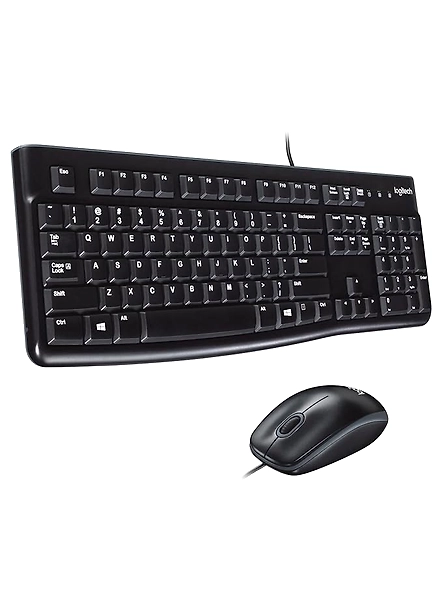 Logitech MK120. This affordable combo includes a full-size spill-resistant keyboard and a comfortable optical mouse, perfect for PCs and laptops.-code646