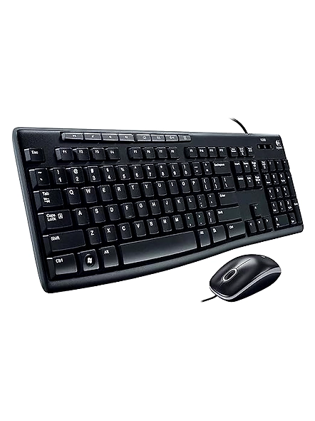Logitech MK200 wired combo features a full-size keyboard with media keys and a comfortable high-definition optical mouse.-code647
