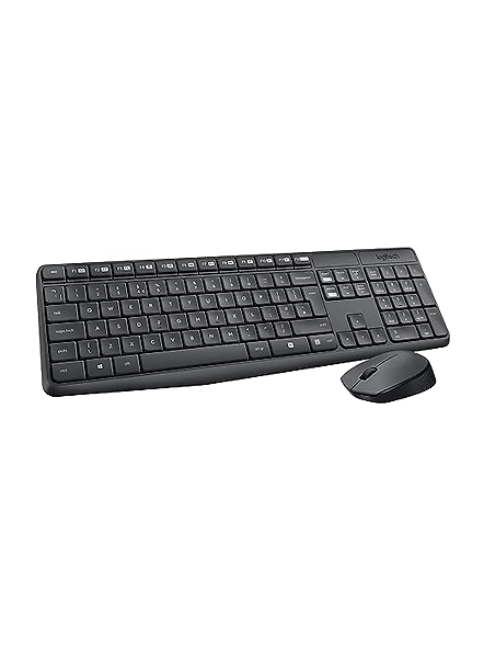 Logitech MK235 combo features a full-size keyboard with 15 shortcut keys, a comfortable mouse, and long battery life (perfect for Windows PCs and laptops).-code649