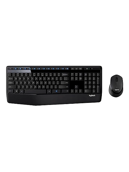 Logitech MK345 Wireless Keyboard and Mouse Combo, Full-Sized Keyboard with Palm Rest, Right-Handed Mouse, 2.4 GHz USB Receiver, PC/Laptop Compatible, Black-B00PFFCMV0