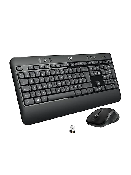 Logitech MK540 boasts a comfy keyboard, multimedia keys, and a 3-year battery life for a productive Windows setup.-code657