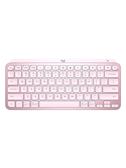 Logitech MX Keys Mini Minimalist Wireless Illuminated Keyboard, Compact, Bluetooth, Backlit, USB-C, Compatible with Apple macOS, iOS, Windows, Linux, Android, Metal Build-Rose-code661