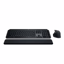 logitech mx keys s combo - performance wireless keyboard and mouse with palm rest, customisable illumination, fast scrolling, bluetooth, usb c, for windows, linux, chrome, mac