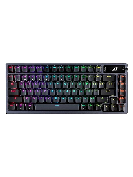 ASUS ROG Azoth 75 Wireless DIY Custom Gaming Keyboard, OLED Display, Gasket-Mount, Three-Layer Dampening, Hot-Swappable Pre-lubed ROG NX Blue Switches &amp; Keyboard Stabilizers, ABS Keycaps, RGB-Black(‎M701 ROG AZOTH/NXBL/CA/PBT)-code676