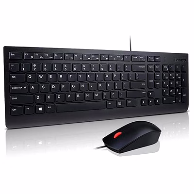 lenovo kb 160 | wired keyboard mouse combo | wired usb | laptop keyboard | black