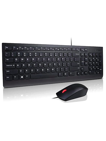 Lenovo KB 160 | Wired Keyboard Mouse Combo | Wired USB | Laptop Keyboard | Black-code677