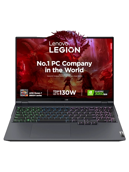Lenovo Legion 5 Pro AMD Ryzen 7 5800H 16&quot; (40.64cm) WQXGA-IPS 165Hz 500Nits Gaming Laptop (16GB/512GB SSD/Win 11/Office 2021/NVIDIA RTX 3060 6GB/Alexa/3 Month Game Pass/Storm Grey/2.45Kg), 82JQ010EIN-B09B2YTM4M