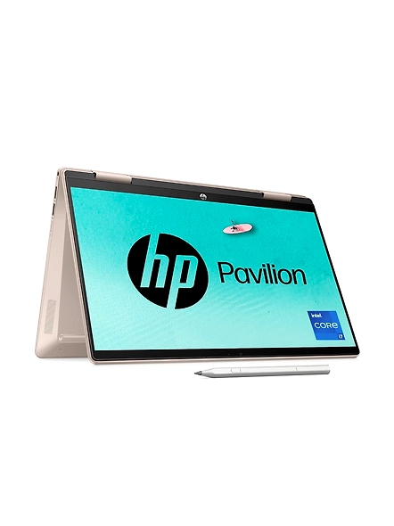 HP Pavilion x360 14-inch FHD Touchscreen Laptop, Intel Core i7-1355U, 16GB RAM, 512GB SSD, Windows 11 Home, Microsoft Office 2021, Gold - ek1020TU-code840