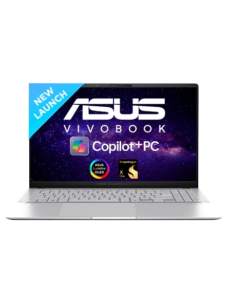 ASUS Vivobook S 15 OLED (2024) - AI Powered Copilot,, Qualcomm Snapdragon X Elite, 16GB RAM, 1TB SSD, Windows 11 Home, 15.6 Inch, Cool Silver, 1.42 Kg, with MS Office - S5507QAD-MA751WS-code889
