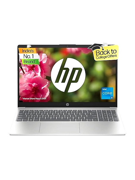 HP Laptop 15 | 13th Gen Intel® Core™ i5-1335U | 15.6&quot; (39.6 cm) FHD Anti-glare Display | 8GB DDR4 RAM | 512GB SSD | Dual Speakers | Windows 11 | MSO | Natural Silver | 1.59 kg | 15-fd0187TU-code901