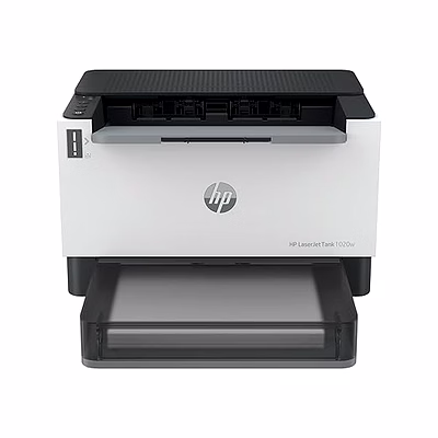 hp laserjet tank 1020w printer | wireless | hi-speed usb 2.0 | bluetooth le | print speed up to 22 ppm | 150-sheet input tray | 100-sheet output tray | 25,000-page duty cycle | black and white | model 381v6a