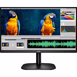 aoc 22b2hm 21.5 inch monitor, va panel lcd monitor, borderless experience, ultra slim with hdmi cable, black