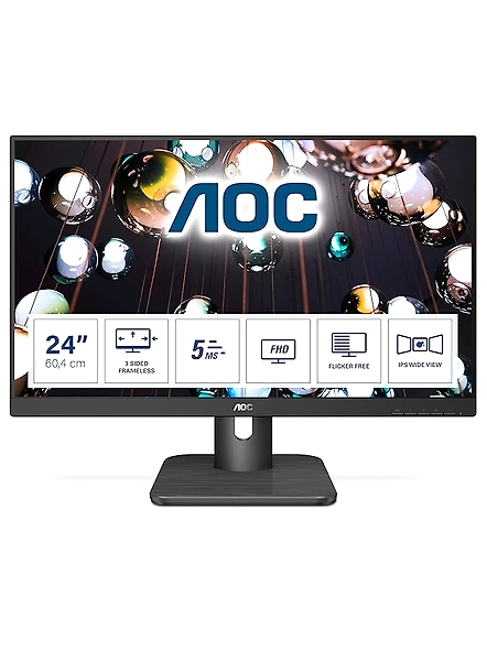 AOC 23.8-inch LED Monitor with VGA Port, HDMI Port, Display Port - 24E1Q (Black)-B07LBNCW6Y