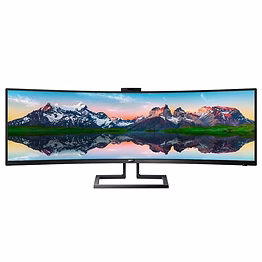 philips brilliance 499p9h 48.8 inch (121 cm) wled lcd monitor - 32:9-5 ms gtg - 5120 x1440 megapixel -16.7 million col, black