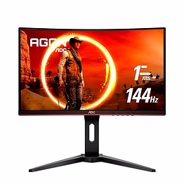 aoc - c24g1, 24 inch (60.96 cm) 1920 x 1080 pixels, curved gaming led monitor with vga port, hdmi*2 port, display port, 144hz refresh rate (black)