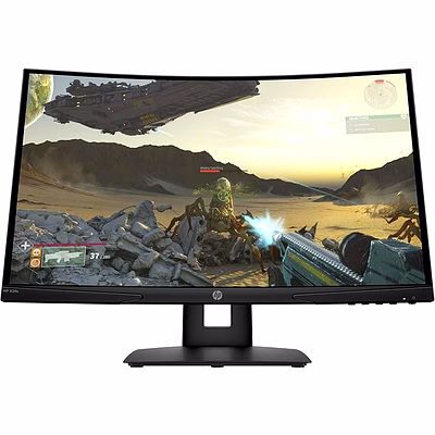 hp x24c 23.6-inch curved fhd gaming monitor - 144 hz refresh rate, 1 hdmi 2.0, 1 displayport, vesa mount, adaptive sync (13q95aa)