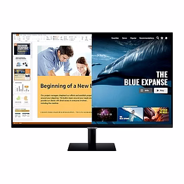samsung ls27am500nwxxl 27 inch (68.58 cm) led 1920 x 1080 pixels m5 smart monitor with netflix, youtube, prime video and apple tv streaming (black)