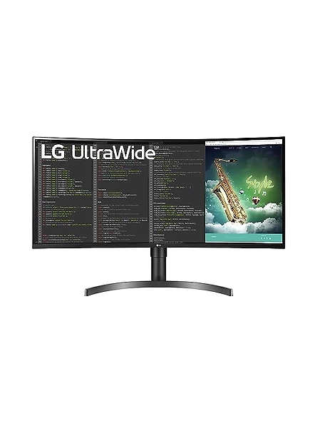 LG 34&quot; Curved Ultrawide WQHD LED Monitor (35WN75C) | 3440x1440, MaxxAudio 7W Speakers, Height &amp; Tilt Adjustable, DisplayPort, Audio Out-B08LLCPBQN