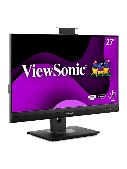 ViewSonic 27 Inch QHD Webcam Professional Docking Monitor LED Fill Light, noise-cancelling microphone, 5w Speaker, OneCable Solution, USB TYPE-C with 90W Chargeback | DP | HDMI | LAN Port-VG2756V-2K-code1024
