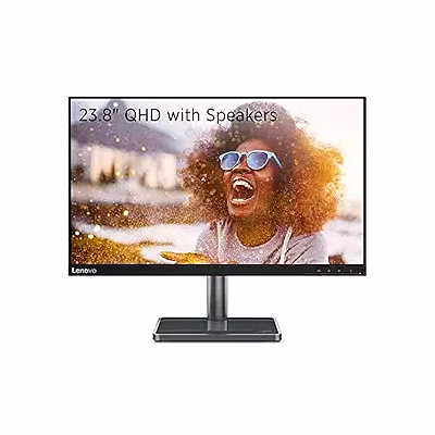 lenovo l-series - l24q-35, 23.8 inch (60.452 cm), 2560x1440 2k qhd ips monitor | 16.7 million colors, 99% srgb, 300nits, 75hz, 2wx2 speakers, amd freesync, hdmi, dp 1.2, tuv eyesafe vision (black)