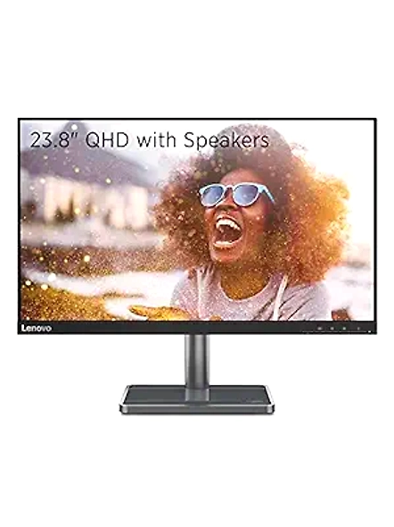 Lenovo L-Series - L24Q-35, 23.8 Inch (60.452 Cm), 2560X1440 2K Qhd IPS Monitor | 16.7 Million Colors, 99% sRGB, 300Nits, 75Hz, 2Wx2 Speakers, AMD Freesync, HDMI, DP 1.2, Tuv Eyesafe Vision (Black)-B09SQ7P5N4
