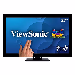 viewsonic td2760 27" fhd 10-point capacitive touch monitor | built-in speakers, hdmi, dp, rs232, usb 3.2 | ergonomic tilt, raise, lay flat | energy star & epeat certified