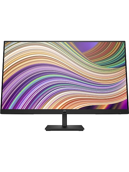 HP P27 G5 21.5-inch Anti-Glare Full HD IPS Monitor features On-Screen Controls, Low Blue Light Mode, and connectivity options including 1 VGA, 1 HDMI 1.4, and 1 DisplayPort for versatile use.