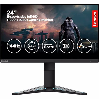 lenovo gaming g-series - g24-20, 23.8 inch (60.452 cm) 1920 x 1080 pixels fhd ips monitor lcd | 165hz, 0.5ms, 99% srgb, 350 nits, amd freesync premium, hdmi 2.0, dp, height adjust stand (raven black)