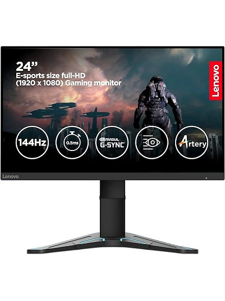Lenovo Gaming G-Series - G24-20, 23.8 Inch (60.452 Cm) 1920 x 1080 Pixels Fhd IPS Monitor LCD | 165Hz, 0.5Ms, 99% Srgb, 350 Nits, AMD Freesync Premium, Hdmi 2.0, Dp, Height Adjust Stand (Raven Black)-code1093