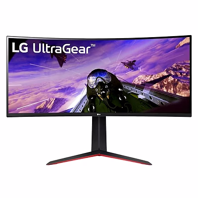 lg ultragear 34" 21:9 curved gaming monitor, qhd 3440x1440, 160hz, 5ms, amd freesync premium, hdr10, srgb 99%, height adjustable stand, hdmi, dp, speakers, 34gp63a