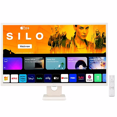 lg 32sr50f myview smart monitor - 32" fhd ips display (1920 x 1080) with webos, thinq home dashboard, airplay 2, screen share, bluetooth - stylish white