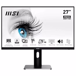 msi pro mp273qp 27 inch wqhd (2560x1440) 75hz refresh rate, ips panel with eye-friendly technology, vesa-mount supported, tilt/swivel/height/pivot adjustable monitor, black