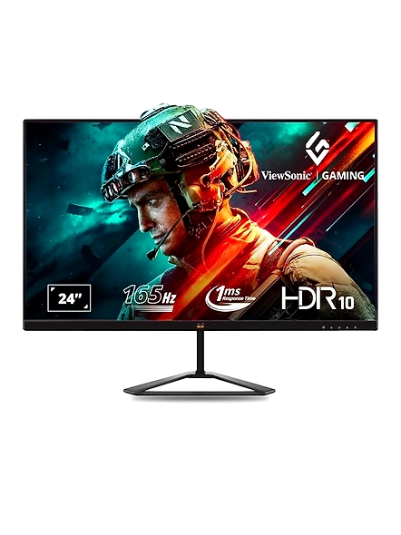 ViewSonic Gaming  24 Inch Full Hd,IPS,1Ms,165Hz Refresh Rate Monitor, HDR10, Free Sync, sRGB 104%, Eye Care,Wall Mount,Tilt, 2 x HDMI,1 x Display Port, Wide View Angle-VX2479-HD-PRO-B0CNPG1KN1