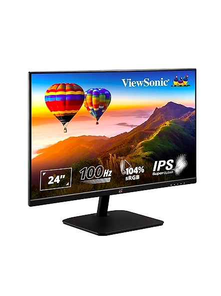 ViewSonic 24 Inch FHD IPS Monitor for Home and Office Use, 100 Hz, 1 ms Response time, AMD Free Sync, Dual Speaker, Wall Mount, Bezel Less, Eye-Care, Srgb104%, HDMI, VA2432-MH-B086H4W8QS