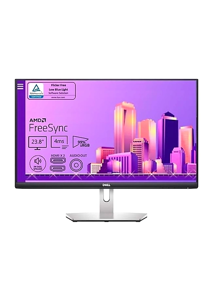 Dell 24&quot; (60.96 cm) FHD Built-in Dual Speakers Monitor 1920 x 1080 Pixels at 75Hz|IPS Panel|Brightness 250 cd/m²|Contrast 1000:1|Gamut: 99% sRGB|16.7m Colours|Response Time 4ms |S2421H-Black-B08DWQ4JYF