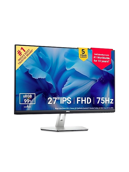 Dell S2721HNM 27&quot; FHD Monitor | 1920x1080 Pixels @ 75Hz | IPS Panel | 99% sRGB | 300 cd/m² Brightness | Low Blue Light Technology | 3-Sided Bezelless | 2x HDMI | Tilt Adjustable | AMD FreeSync-B09XR7CGY1