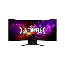 corsair xeneon flex 45wqhd240 45-inch bendable gaming monitor, 3440 x 1440, 240hz, 0.03ms gtg, hdr with 1000nit peak brightness, 1.5m:1 contrast ratio, 1.07 billion colors