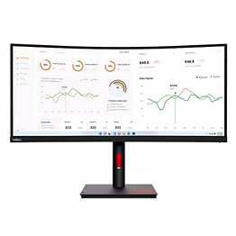 lenovo thinkvision 34" curved wide qhd monitor (3440 x 1440) | height adjustable | usb 3.2 type-c | usb hub | ethernet port | 99% srgb delta e<2 | hdmi 2.0 | black,‎63d4-gar1-ww