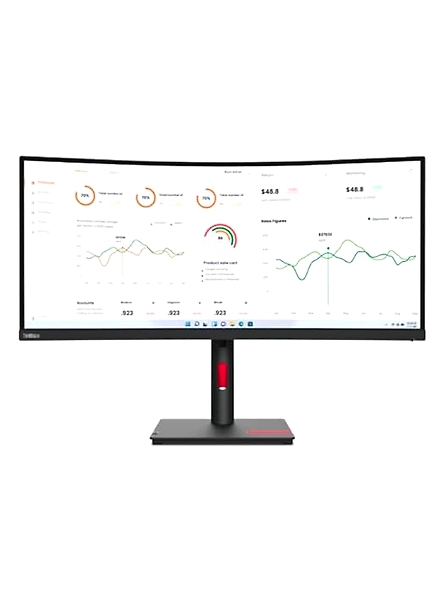 Lenovo ThinkVision 34&quot; Curved Wide QHD Monitor (3440 x 1440) | Height Adjustable | USB 3.2 Type-C | USB Hub | Ethernet Port | 99% sRGB Delta E&lt;2 | HDMI 2.0 | Black,‎63D4-GAR1-WW-code1154